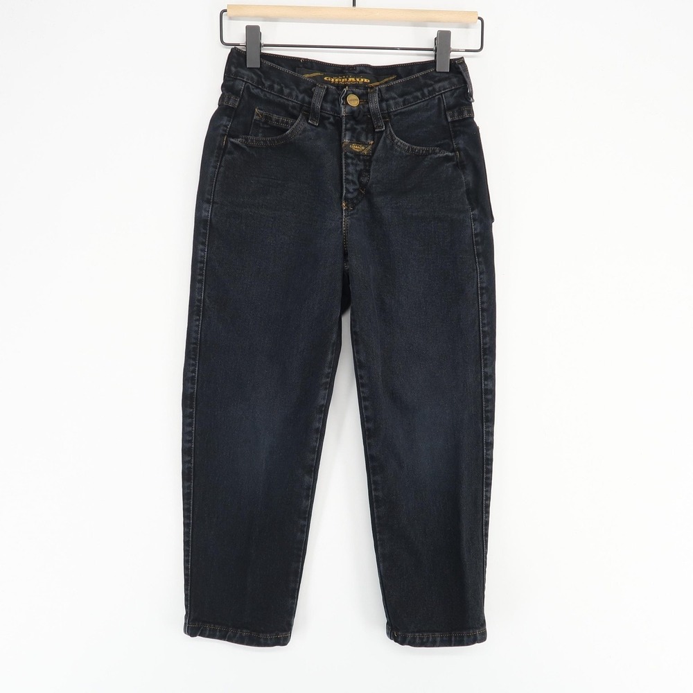Vintage Girbaud Jeans‎ Youth 8 Black Dark Wash Tapered High Rise Denim 90s